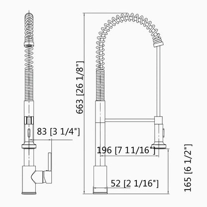 Kitchen Mixer Tap Pull Out Sink Faucet Basin Brass Swivel 2 Modes WELS