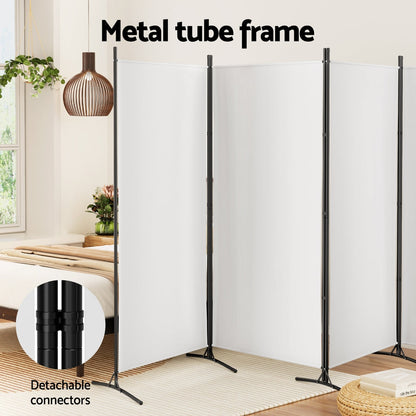 3 Panel Room Divider Screen 260x180cm Fabric Black