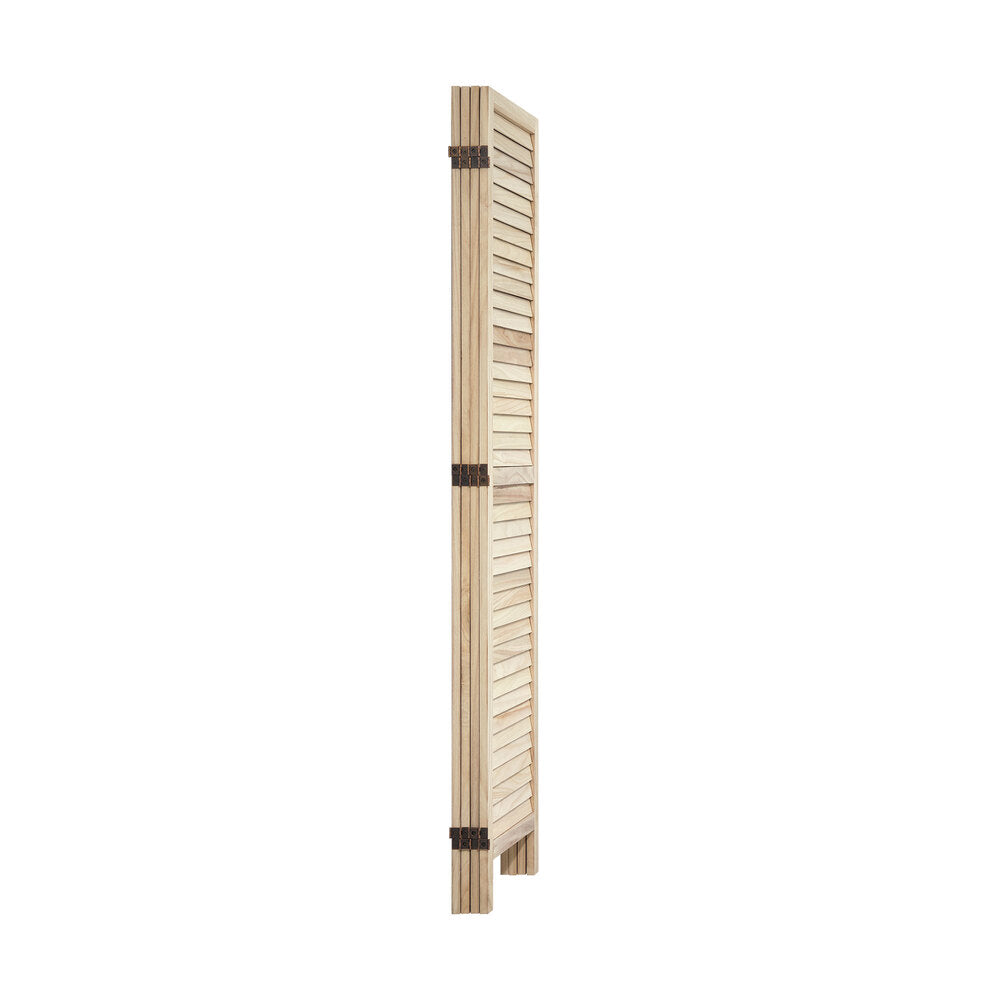 4 Panel Room Divider Timber Wooden Natural
