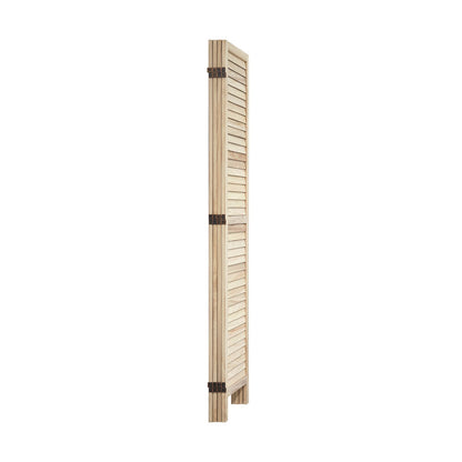 4 Panel Room Divider Timber Wooden Natural