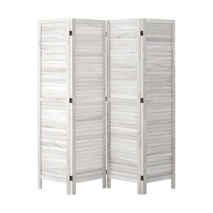 4 Panel Room Divider Timber Wooden Natural