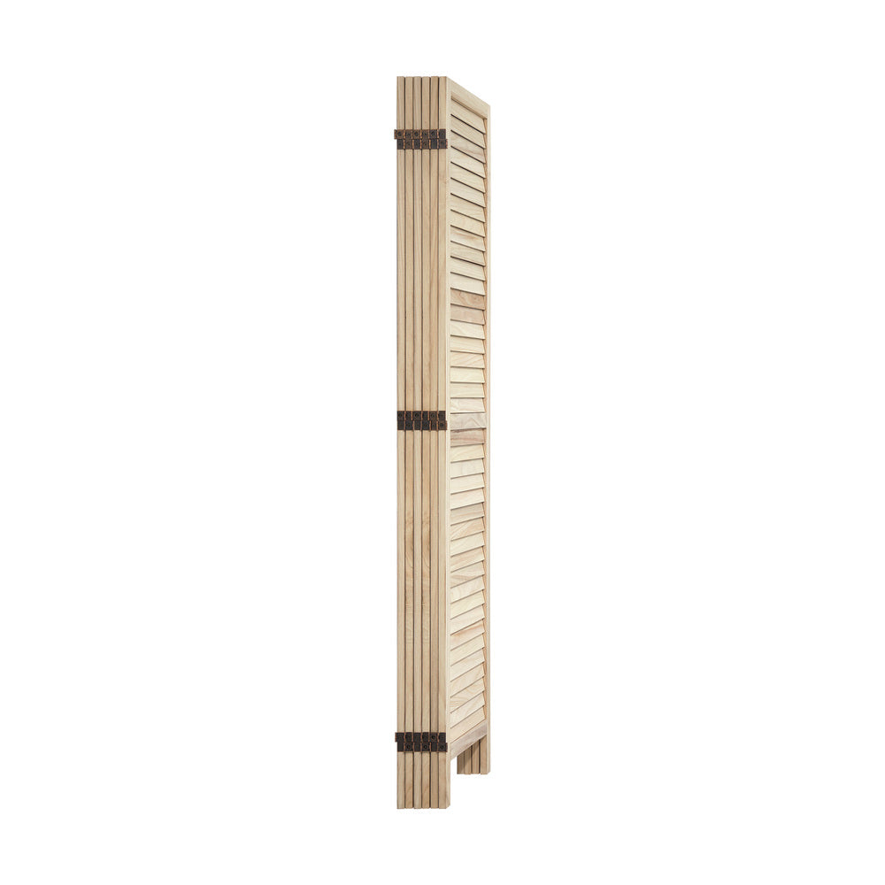 4 Panel Room Divider Timber Wooden Natural