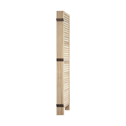 4 Panel Room Divider Timber Wooden Natural