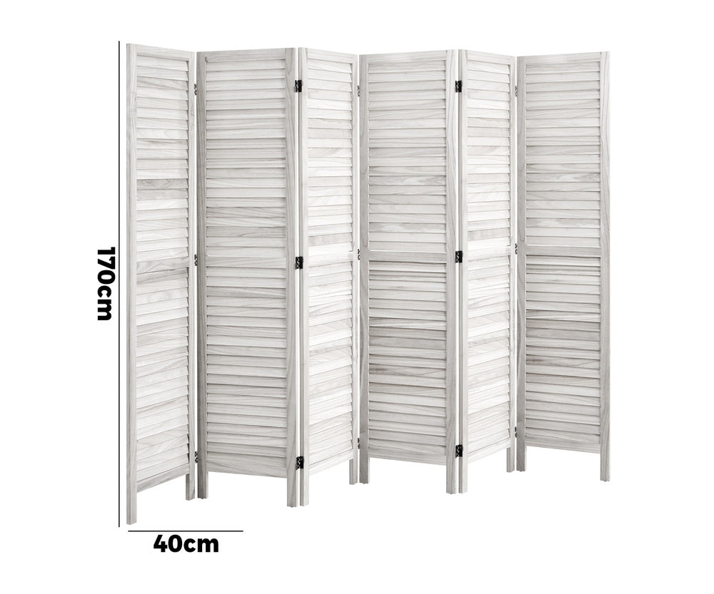 4 Panel Room Divider Timber Wooden Natural