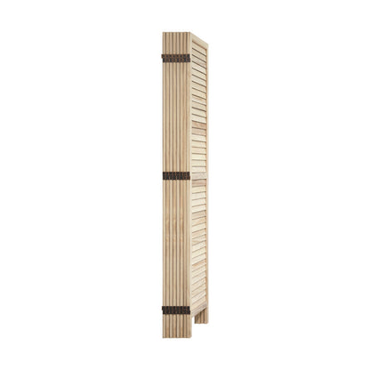 4 Panel Room Divider Timber Wooden Natural