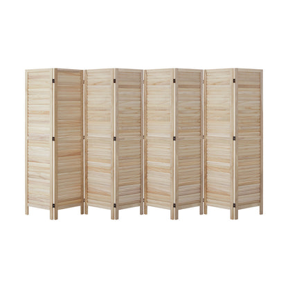 4 Panel Room Divider Timber Wooden Natural