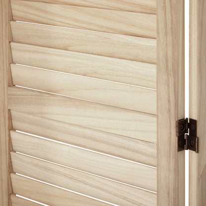 4 Panel Room Divider Timber Wooden Natural