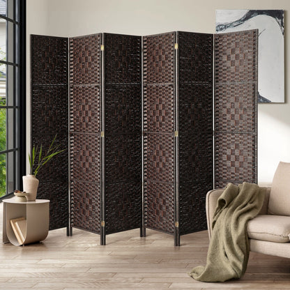 10 Panel Room Divider Privacy Screen Brown