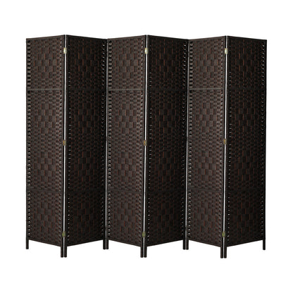 9 Panel Room Divider Privacy Screen Brown
