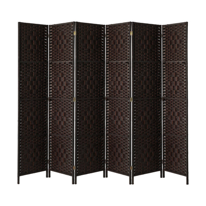 11 Panel Room Divider Privacy Screen Brown