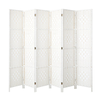 6 Panel Room Divider Privacy Screen White