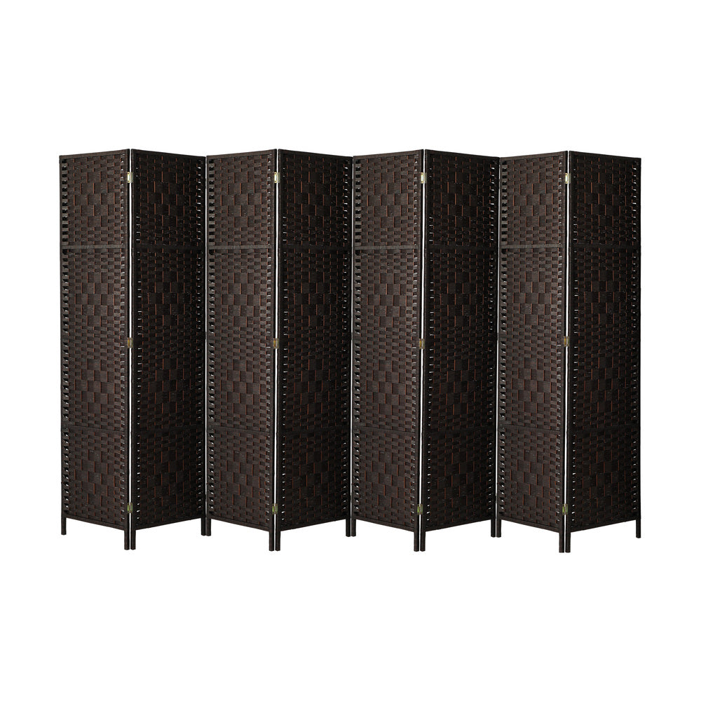 10 Panel Room Divider Privacy Screen Brown