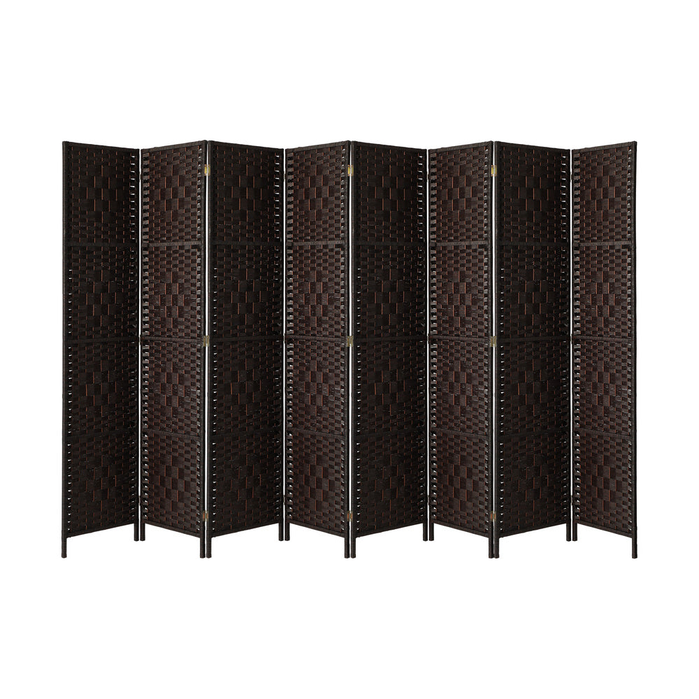 12 Panel Room Divider Privacy Screen Brown