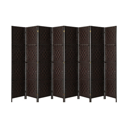 12 Panel Room Divider Privacy Screen Brown