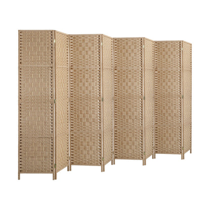 8 Panel Room Divider Privacy Screen Brown
