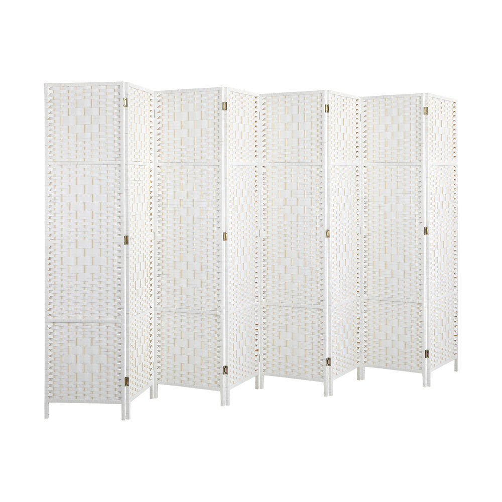8 Panel Room Divider Privacy Screen Brown