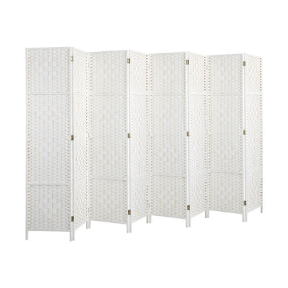 8 Panel Room Divider Privacy Screen Brown