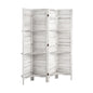 4 Panel Room Divider With Shelves Timber Wooden Natural