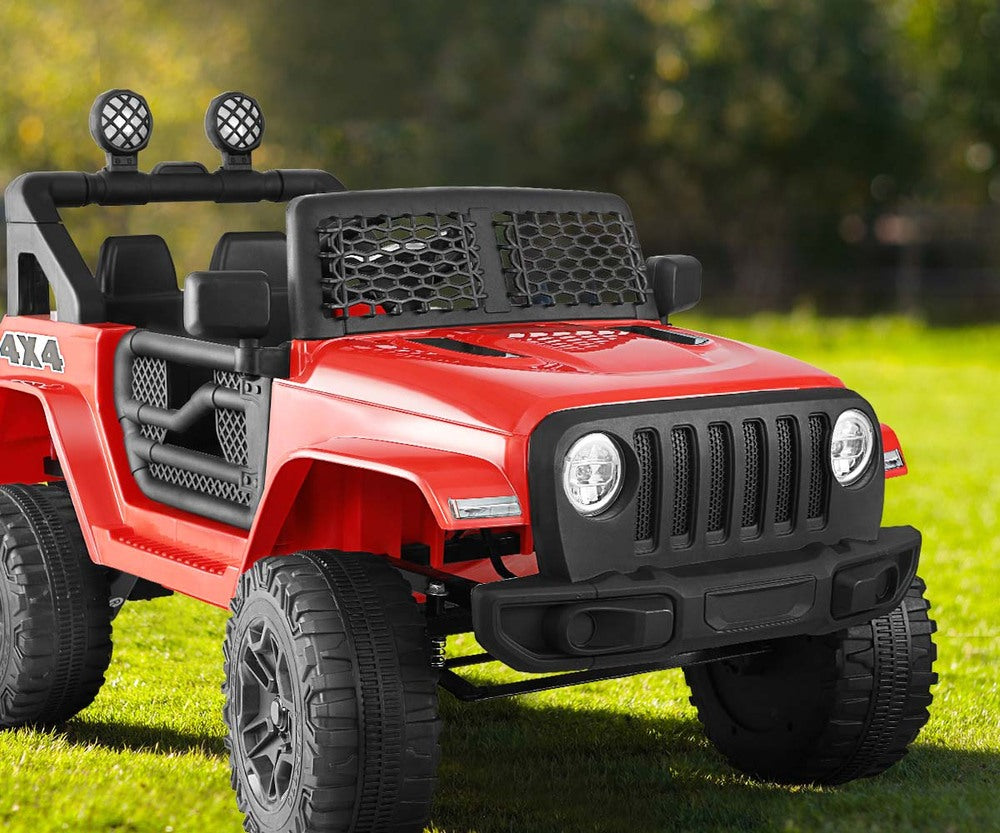 Jeep Kids Ride On Car with 12V Battery Twin Motors and Remote Control Red