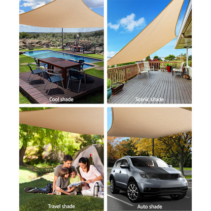 Waterproof Shade Sail 2X4M Rectangle Sand 95% Shade Cloth