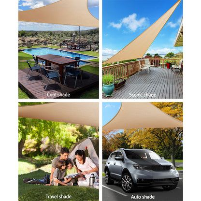 Waterproof Shade Sail 5X5X5M Rectangle Sand 95% Shade Cloth
