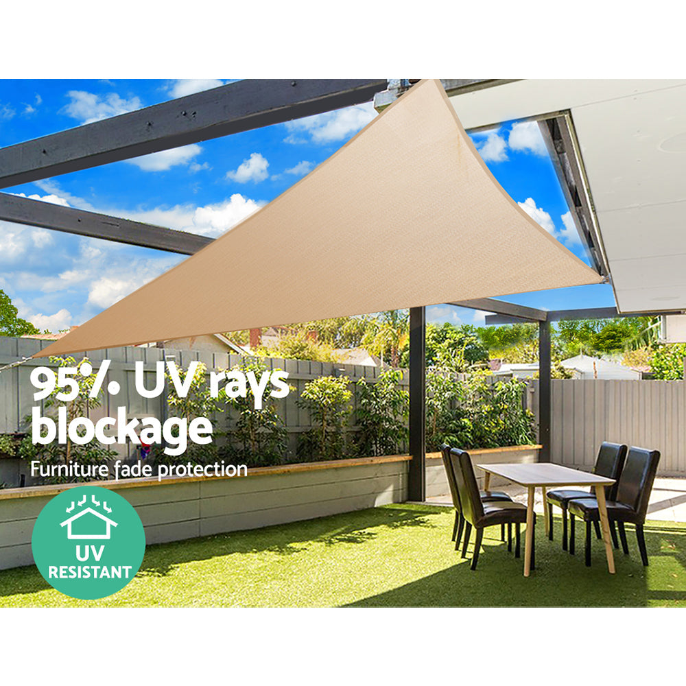 Waterproof Shade Sail 5X5X5M Rectangle Sand 95% Shade Cloth