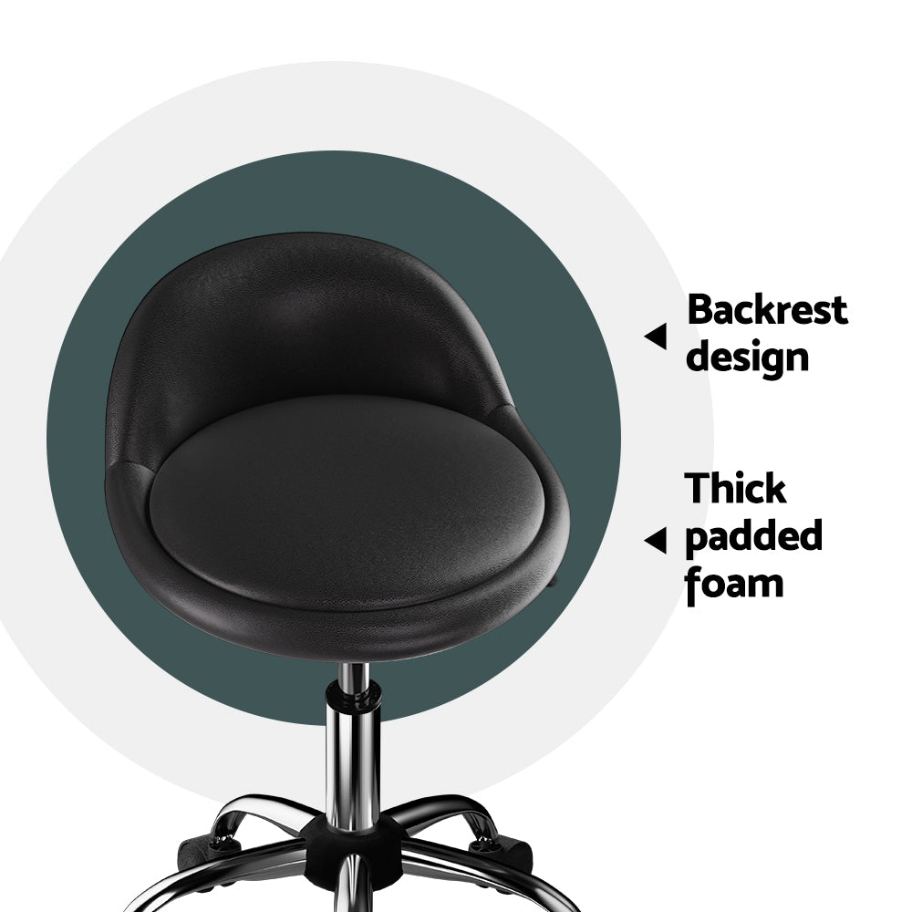 Salon Stool Swivel Chair Backrest Chairs Black/Brown