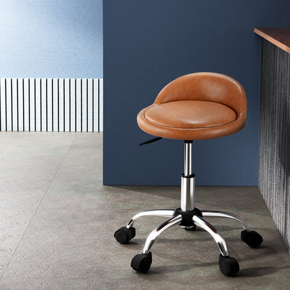 Salon Stool Swivel Chair Backrest Chairs Black/Brown