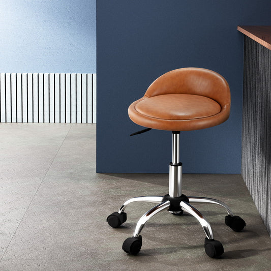 Salon Stool Swivel Chair Backrest Chairs Black/Brown