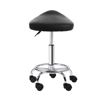 Salon Stool Saddle Swivel Chair Black