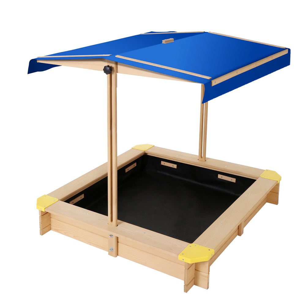 Kids Wooden Sandbox With Canopy & Bench