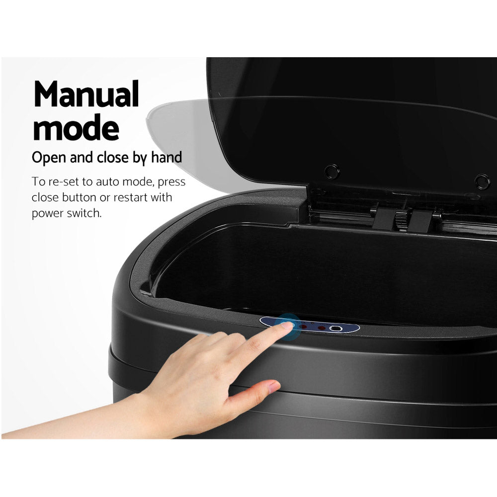 68L Motion Sensor Bin Rubbish Automatic Black