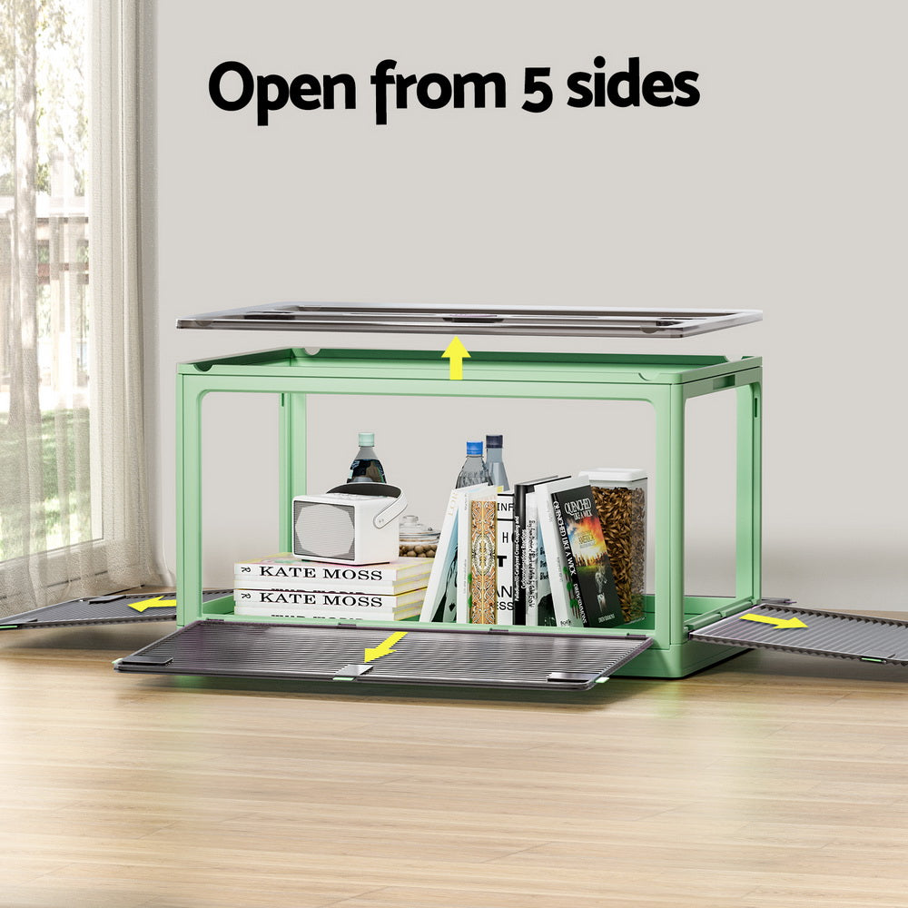 Storage Container Foldable Stackable Large 5 Sides Open