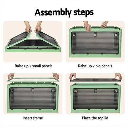 Storage Container Foldable Stackable Large 5 Sides Open