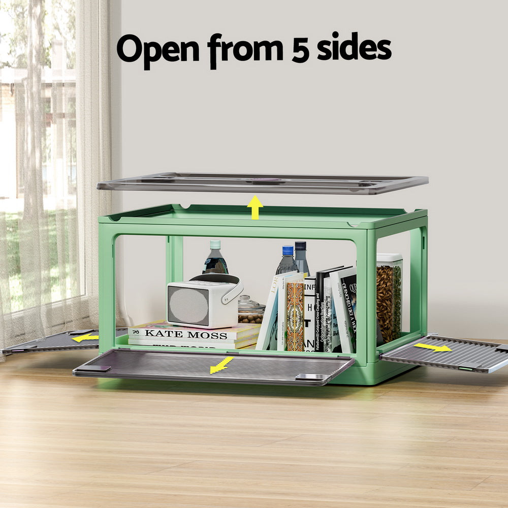 Storage Container Foldable Stackable Large 5 Sides Open
