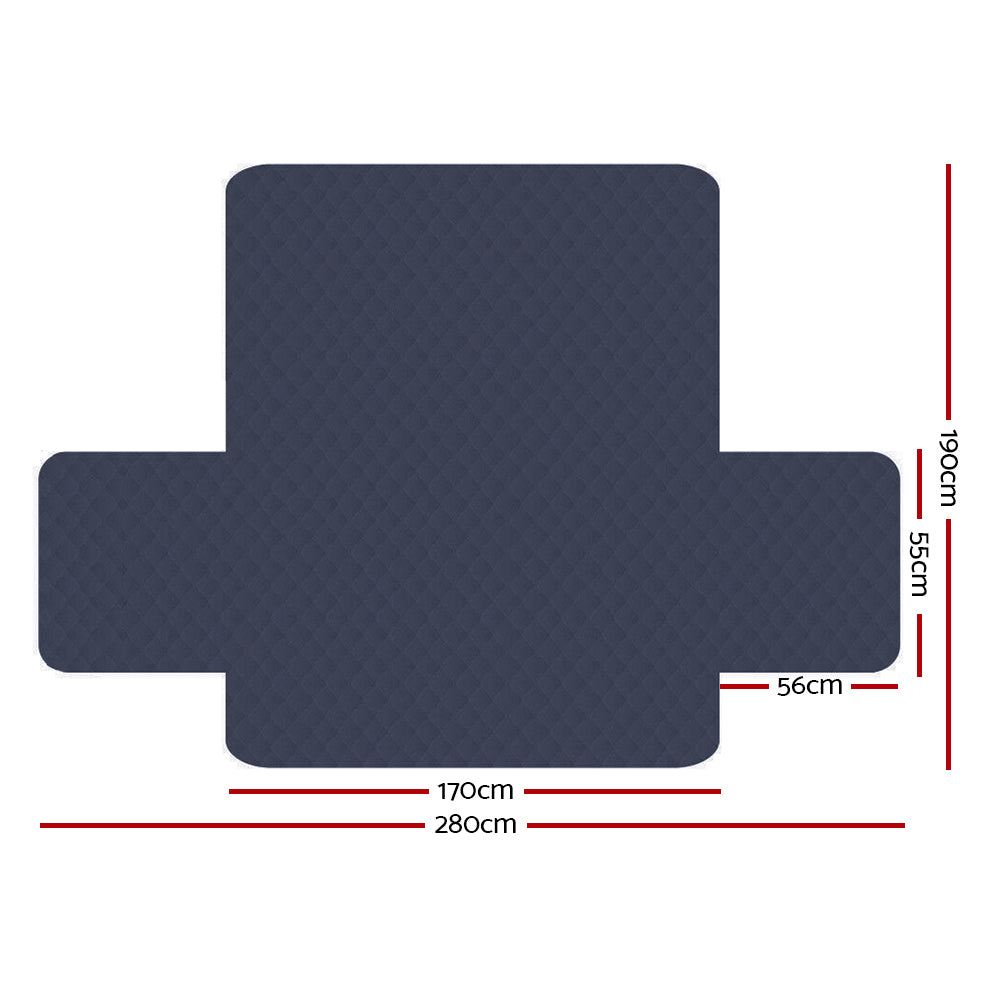 Sofa Cover Couch Covers 3 Seater Quilted Dark Grey