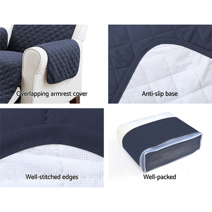 Sofa Cover Couch Covers 3 Seater Quilted Dark Grey