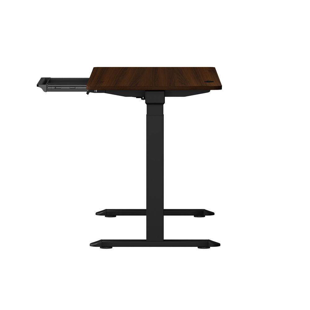 140cm Electric Standing Desk with Drawer Adjustable White & Black Walnut