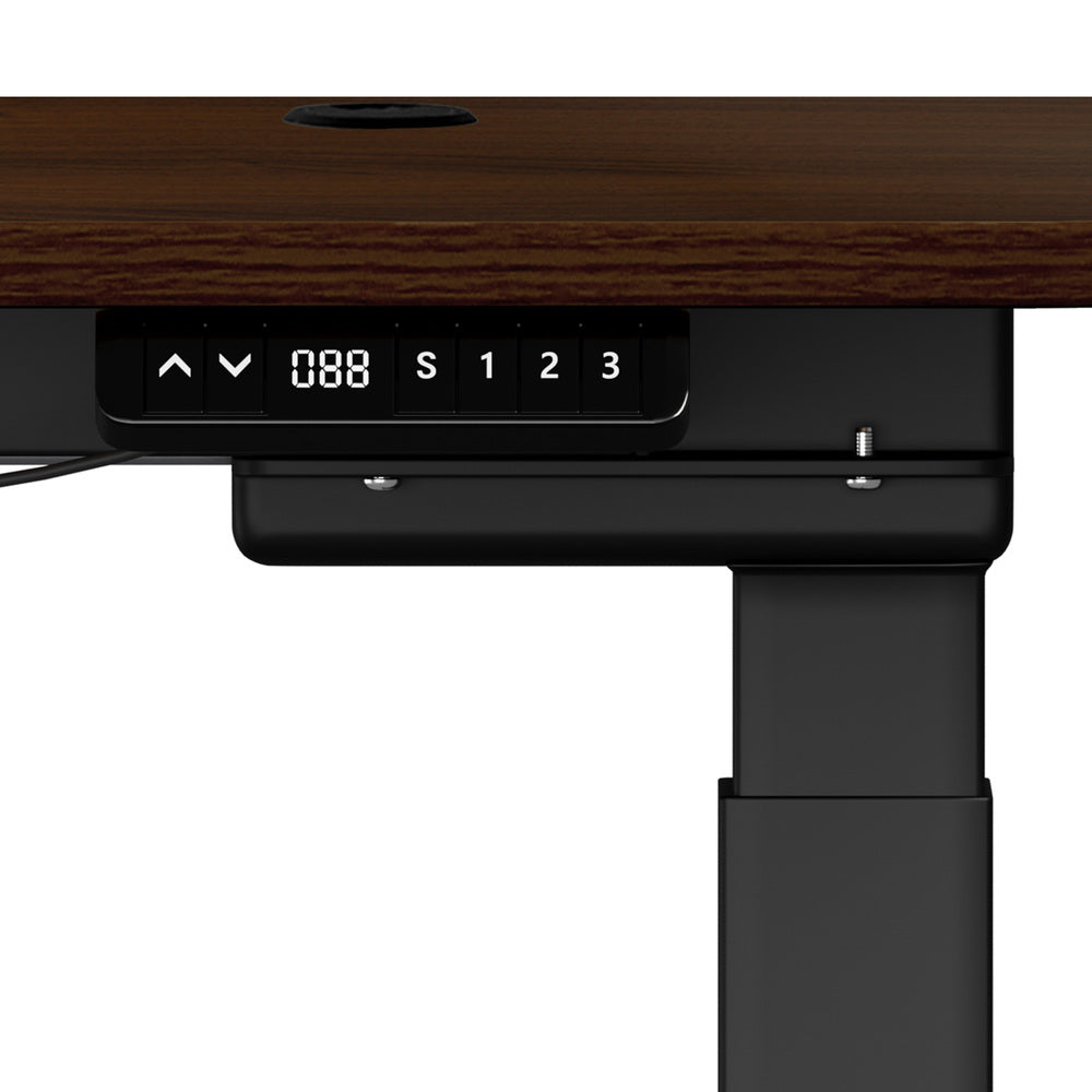 140cm Electric Standing Desk with Drawer Adjustable White & Black Walnut