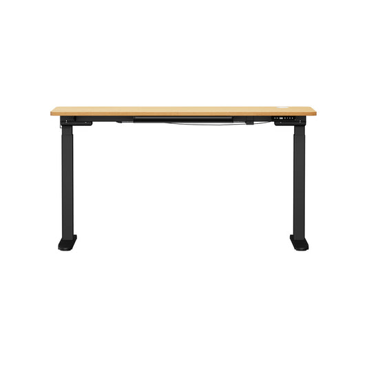 150cm Electric Standing Desk with Drawer Adjustable Black & White Oak