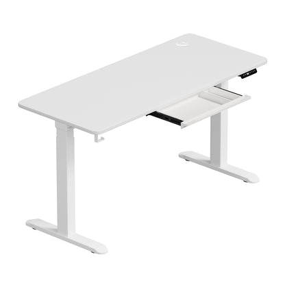 140cm Electric Standing Desk with Drawer Adjustable White & Black Walnut