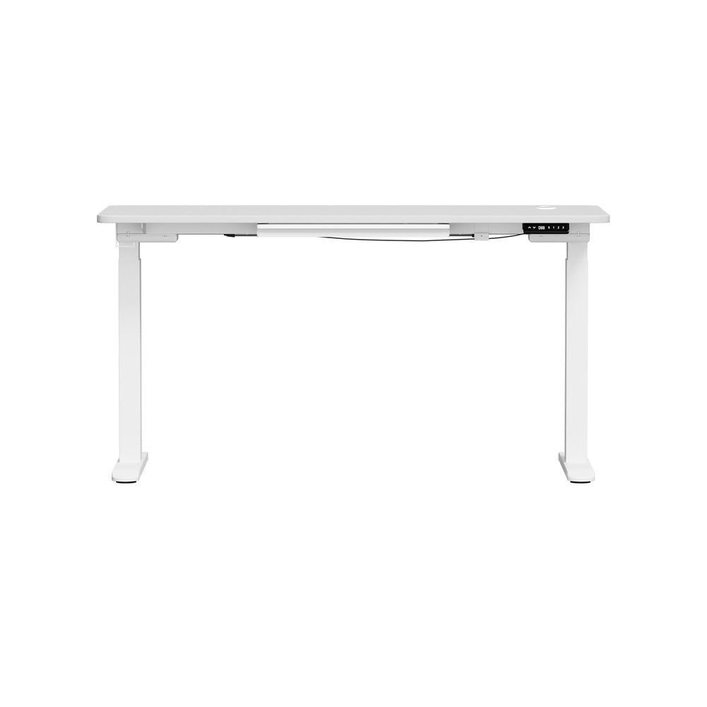 140cm Electric Standing Desk with Drawer Adjustable White & Black Walnut