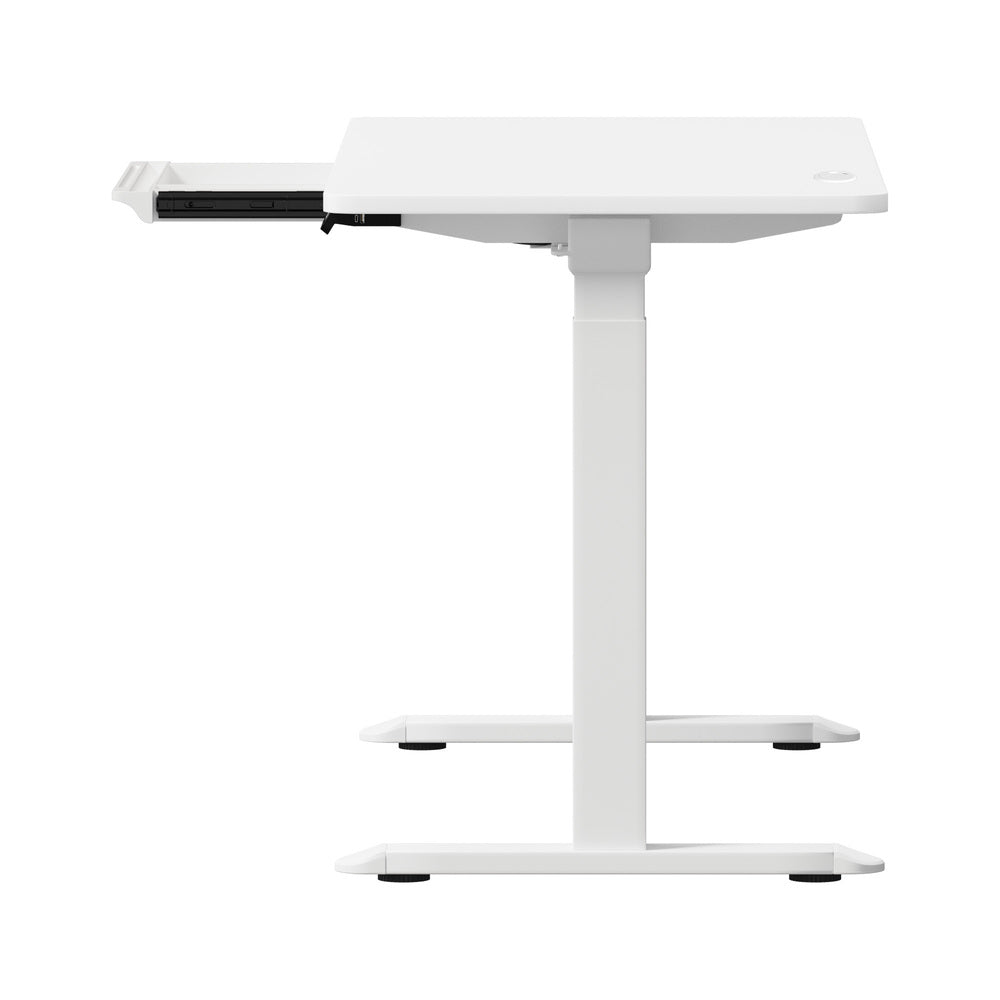 140cm Electric Standing Desk with Drawer Adjustable White & Black Walnut