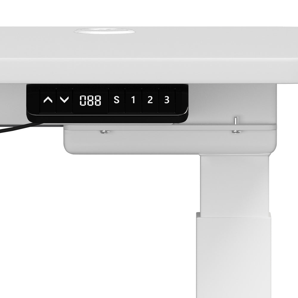 140cm Electric Standing Desk with Drawer Adjustable White & Black Walnut
