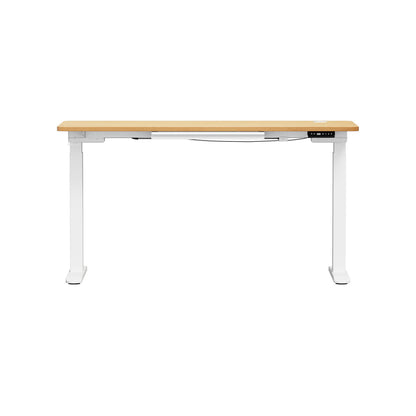 150cm Electric Standing Desk with Drawer Adjustable Black & White Oak