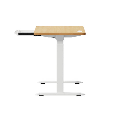 150cm Electric Standing Desk with Drawer Adjustable Black & White Oak