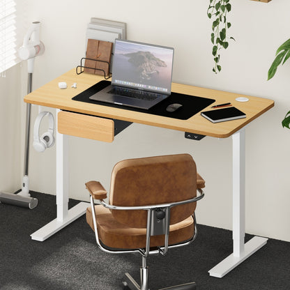 150cm Electric Standing Desk with Drawer Adjustable Oak White Single & Dual Motar