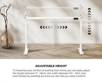 Electric Standing Desk Single Motor Height Adjustable Sit Stand Table