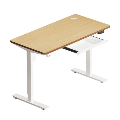 160cm Electric Standing Desk with Drawer Adjustable White Oak