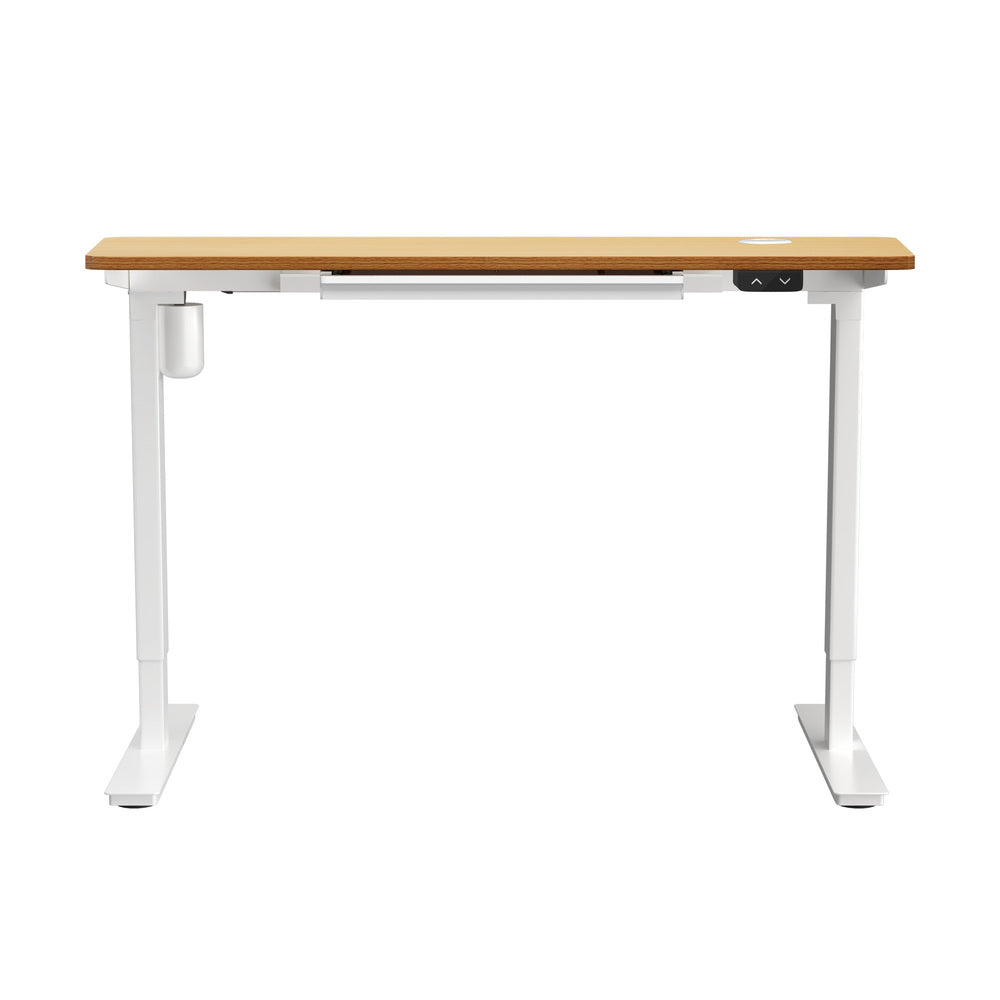 160cm Electric Standing Desk with Drawer Adjustable White Oak